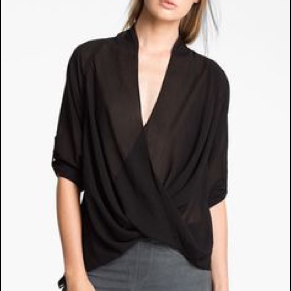 Helmut Lang Tops Sheer Draped Wrap Blouse Poshmark